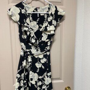 Free People V Neck Short Flutter Wrap Dress